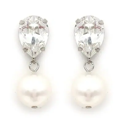 Swarovski crystal and pearl drop earrings