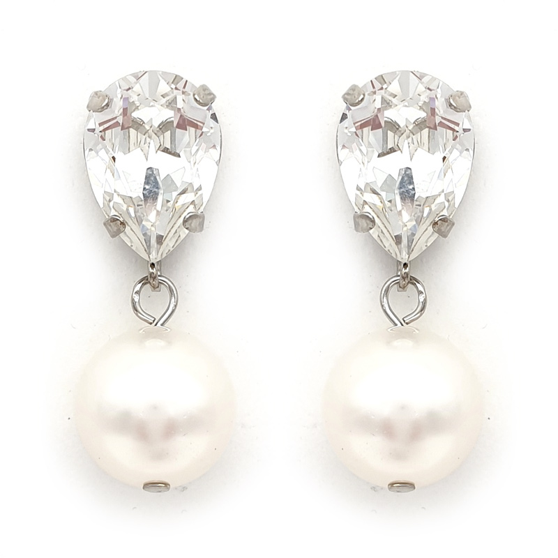 Swarovski crystal and pearl drop earrings