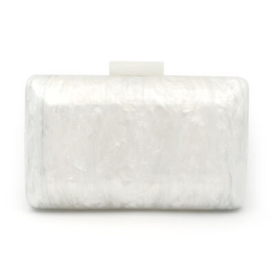 White pearlised acrylic clutch