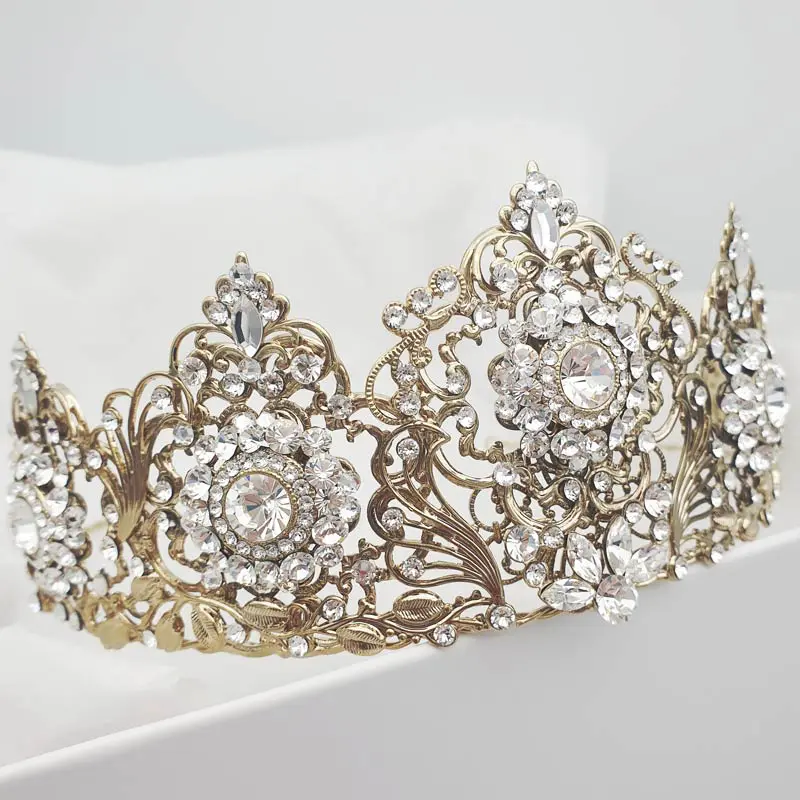 Gold crystal bridal tiara
