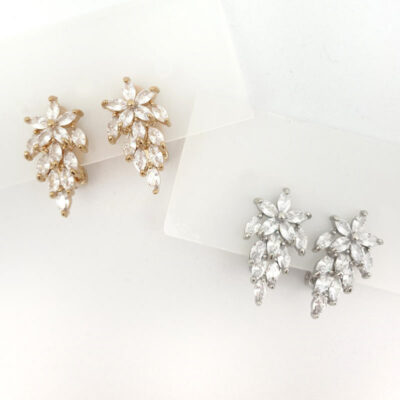 Gold or Silver cz clip on earrings