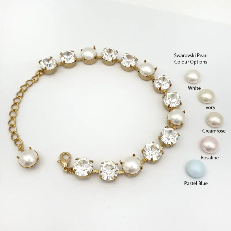 Pearl and crystal bracelet