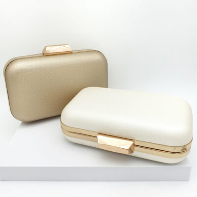Small ivory or beige evening clutch