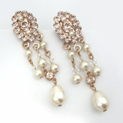 Rose gold glamorous earrings