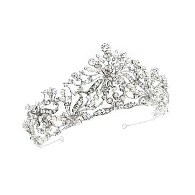 Pearl silver bridal crown