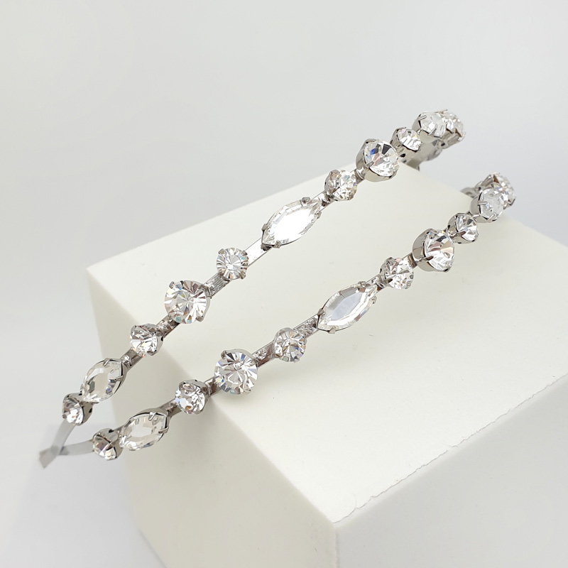 Silver crystal bridal headband