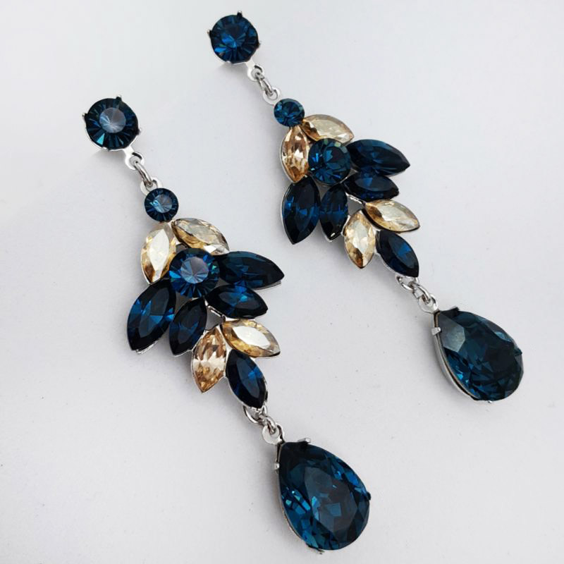 Bespoke navy sapphire earrings - tahlia