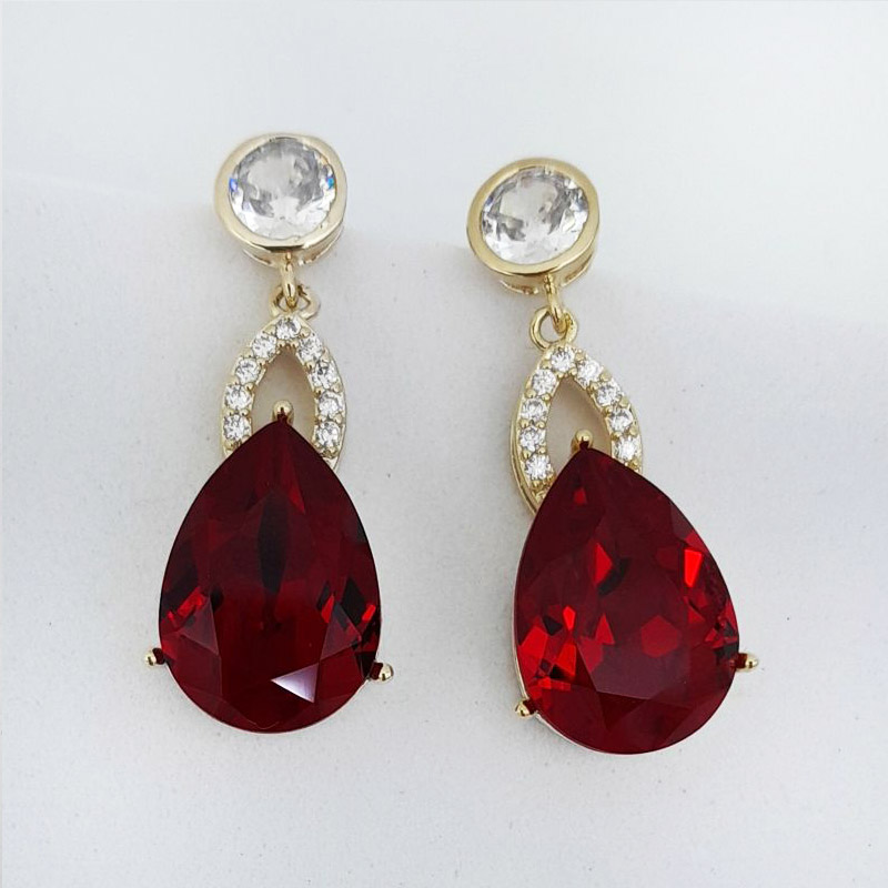 Bespoke ruby red earrings - marley