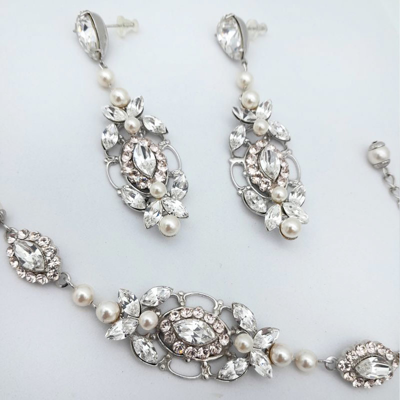 Bespoke vintage bracelet and earrings - cynthia