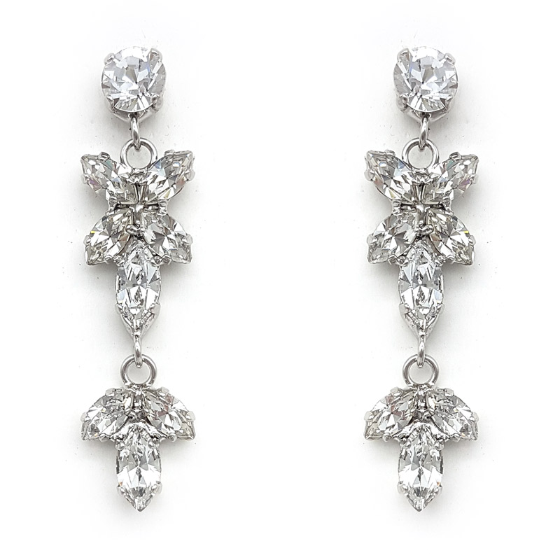 Silver crystal earrings