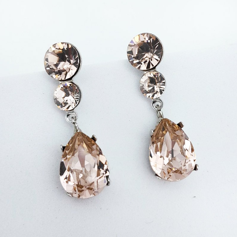 Crystal Drop Earrings (Silver/Gold/Rose Gold) 'Frenchy' Glam