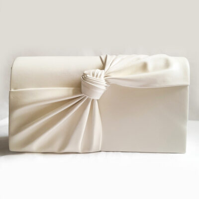 Ivory knot bridal clutch